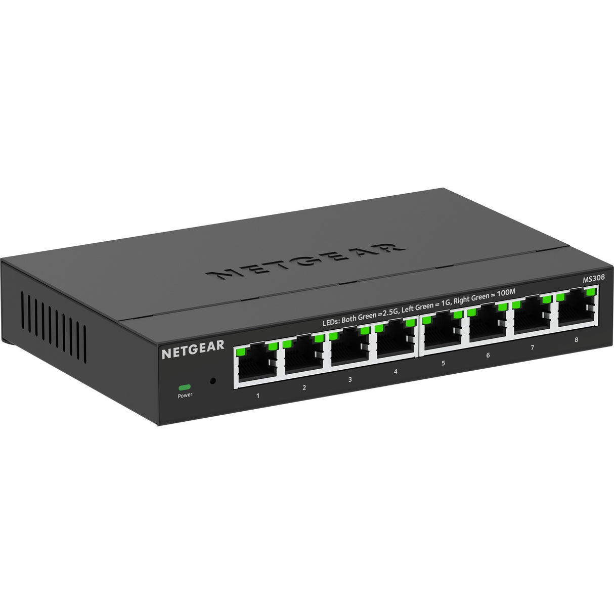 Netgear 8-ports 2.5G multi-gigabit ethernet uadministreret switch (sort, uadministreret)