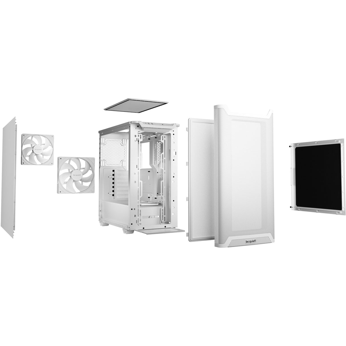 Vær stille! pure base 501 airflow midi tårnhus (hvid | 2x USB-A | 1x USB-C)