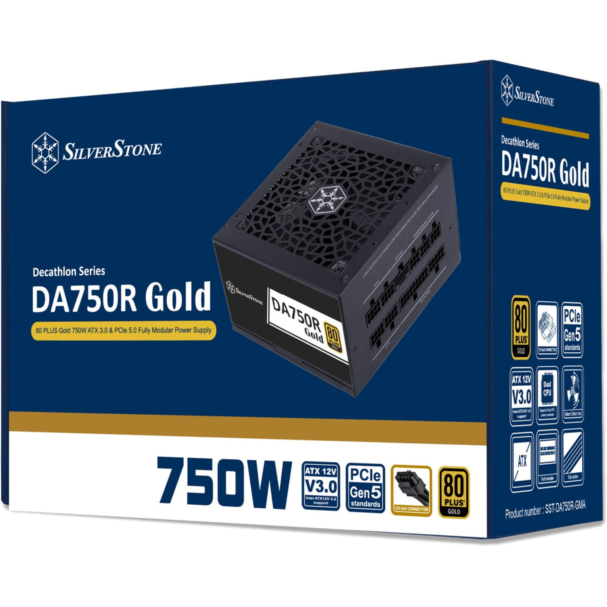 Silverstone da750r guld modulær 750 watt strømforsyning (sort, 4x pcie)