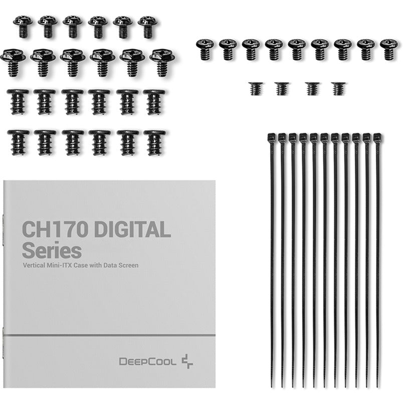 Deepcool ch170 digitalt mini tårnhus (sort | 2x USB-A | 1x USB-C)