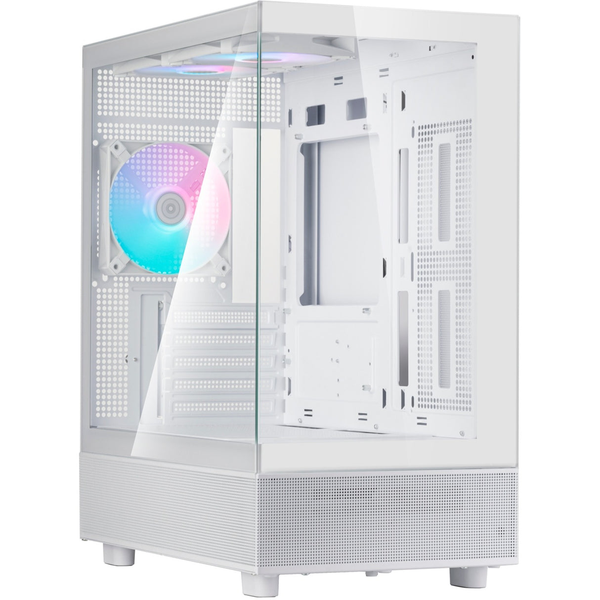 Silverstone lucid 04 mini tårnhus (hvid | 2x USB-A | 1x USB-C | RGB | hærdet glas)