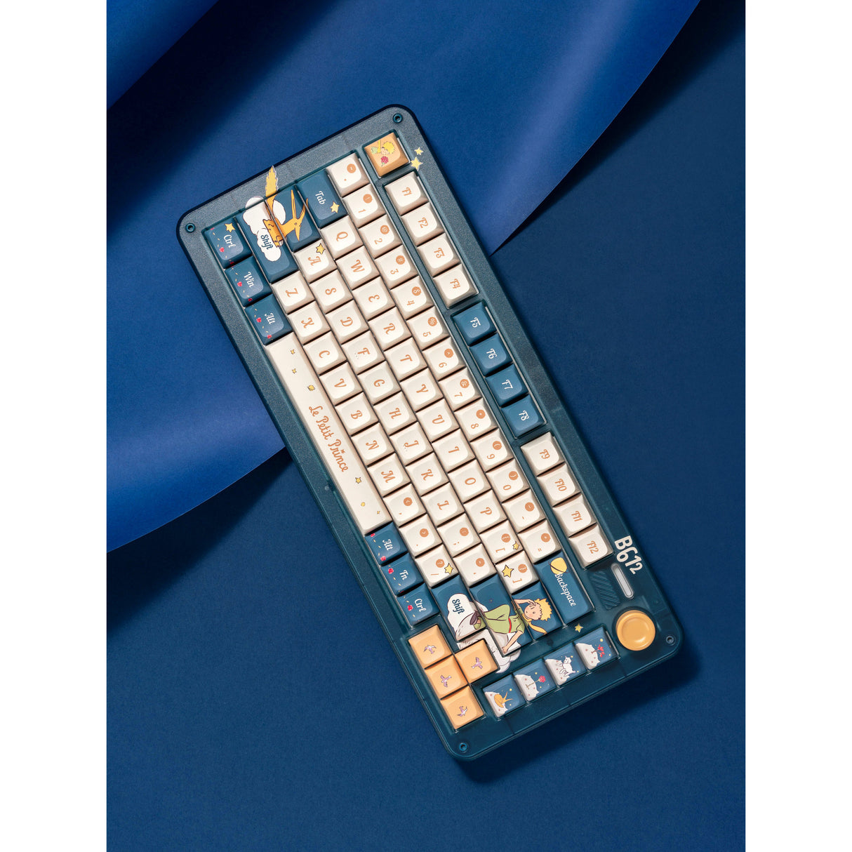 Iqunix zx75 sky støder på trådløst mekanisk tastatur (blåt, us-layout (qwerty), iqunix silent rose, 75%, rgb-lysdioder, hot-swappable, double-shot pbt, 2,4ghz | bluetooth 5.1 | usb-c)