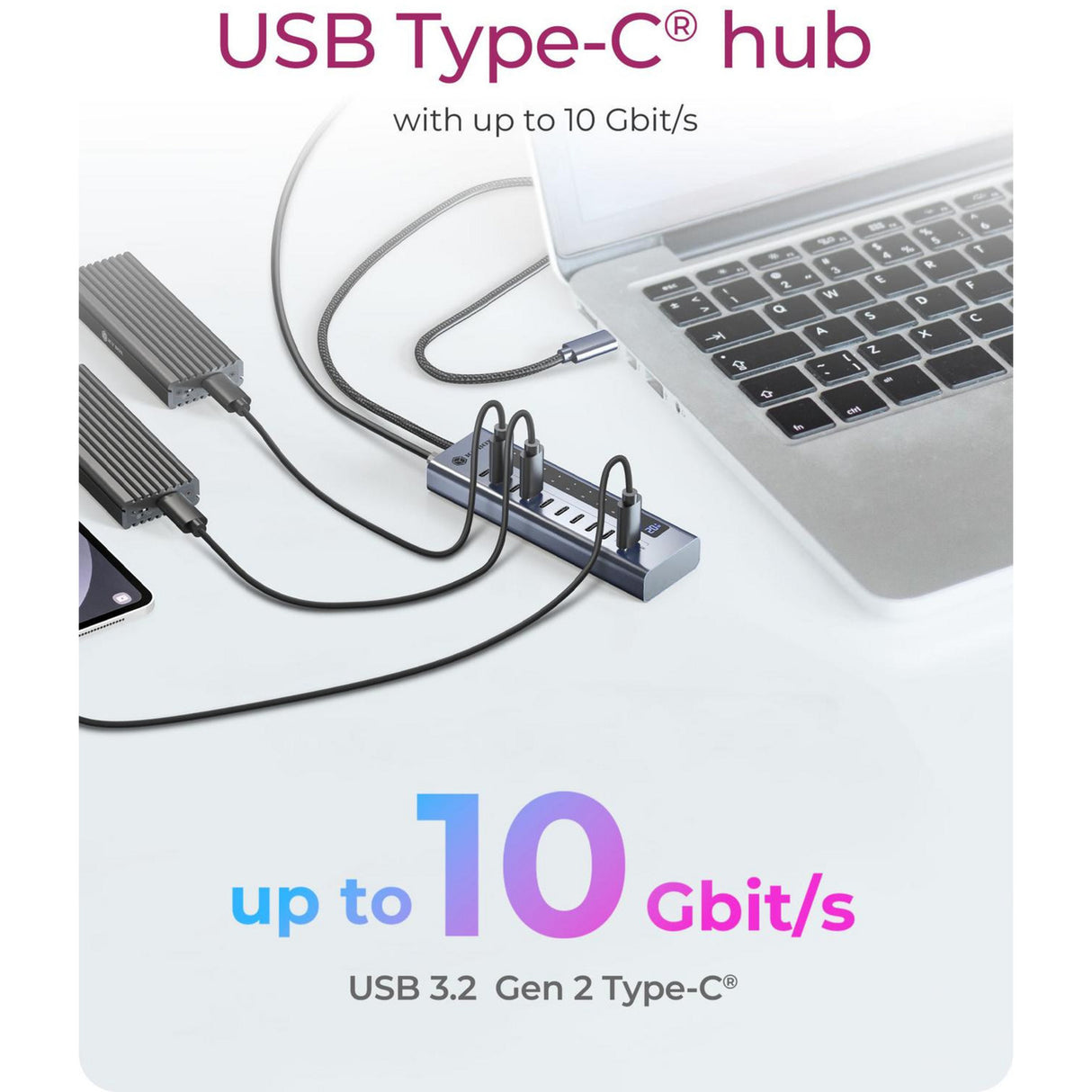 Icy box ib-hub1450-c31 usb hub (antracit)