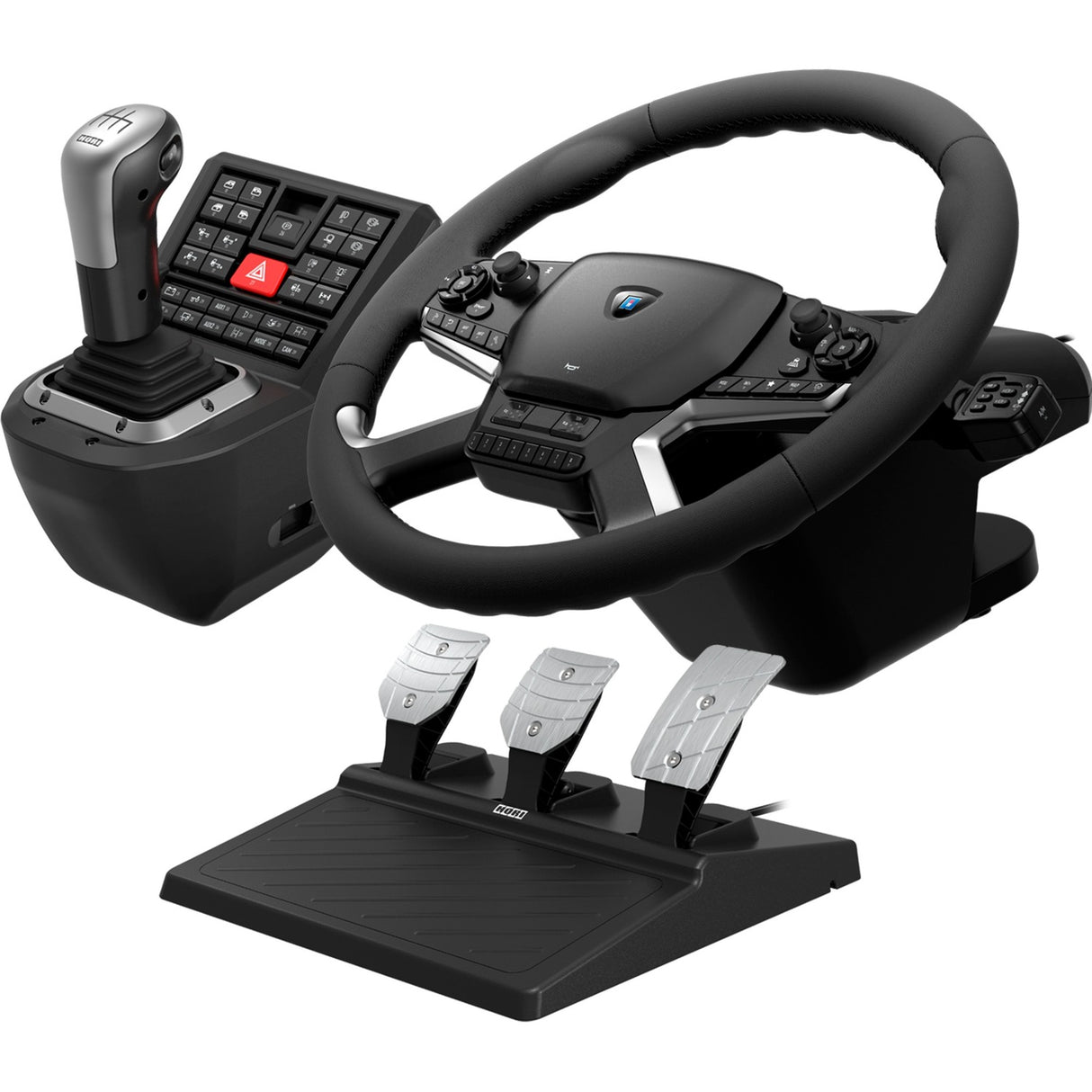 Hori force feedback lastbil kontrolsystem simulator sæt (sort sølv)