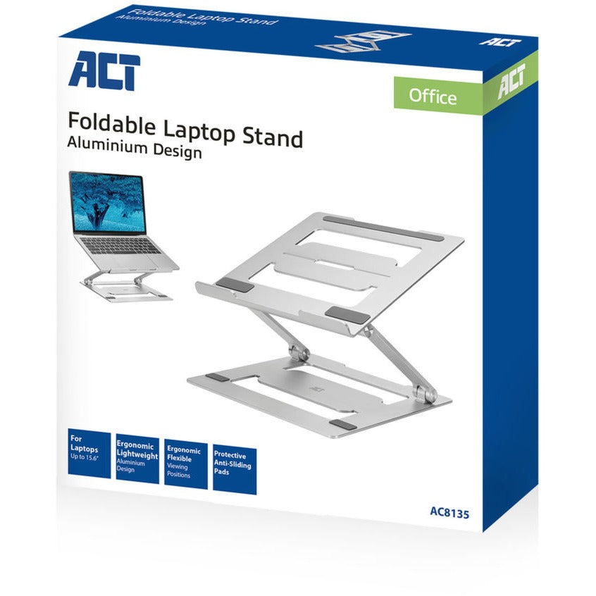 Act connectivity laptop stativ aluminium (aluminium, foldbar, trinløst justerbar i højden)