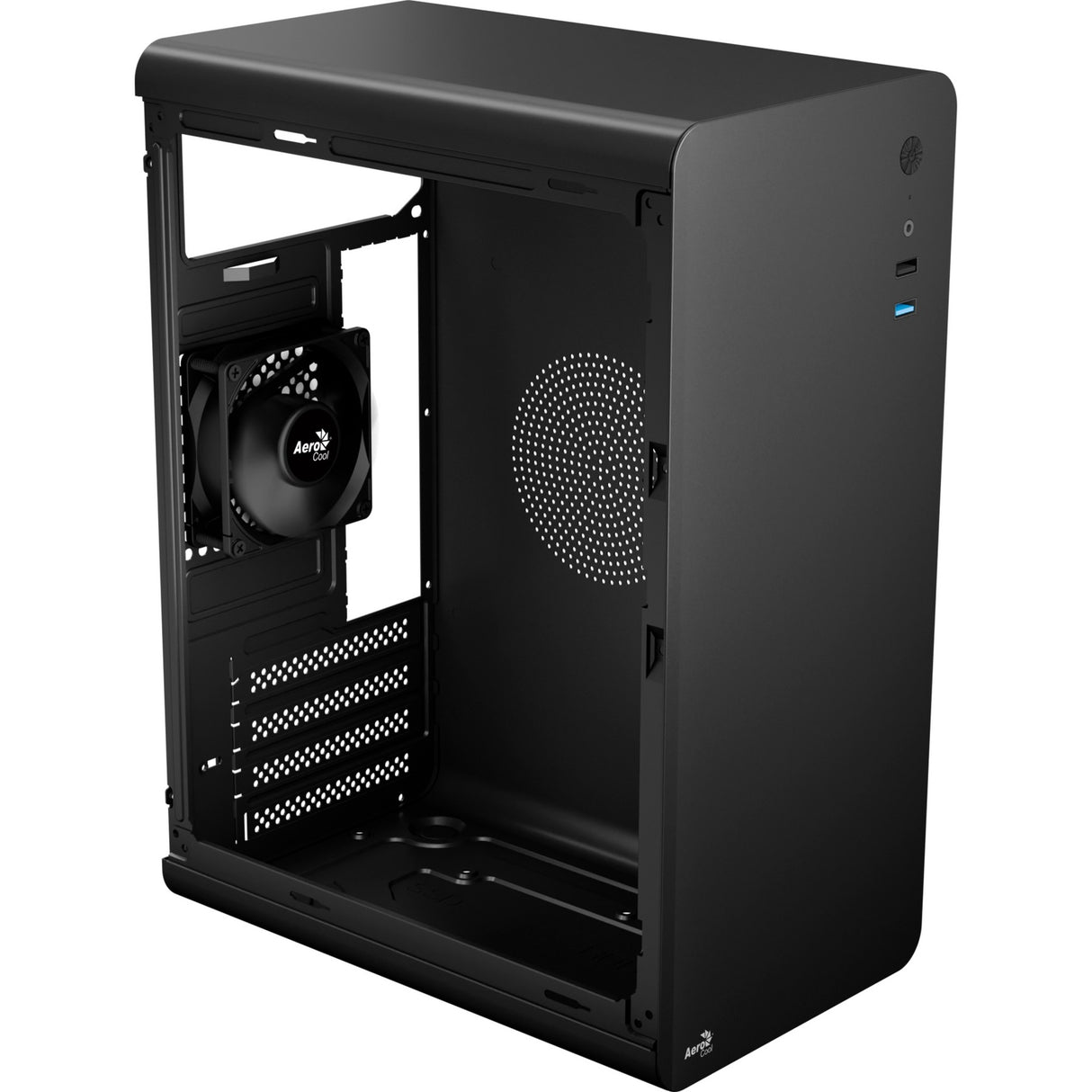 Aerocool CS110 mini tårnhus (sort | 2x USB-A)