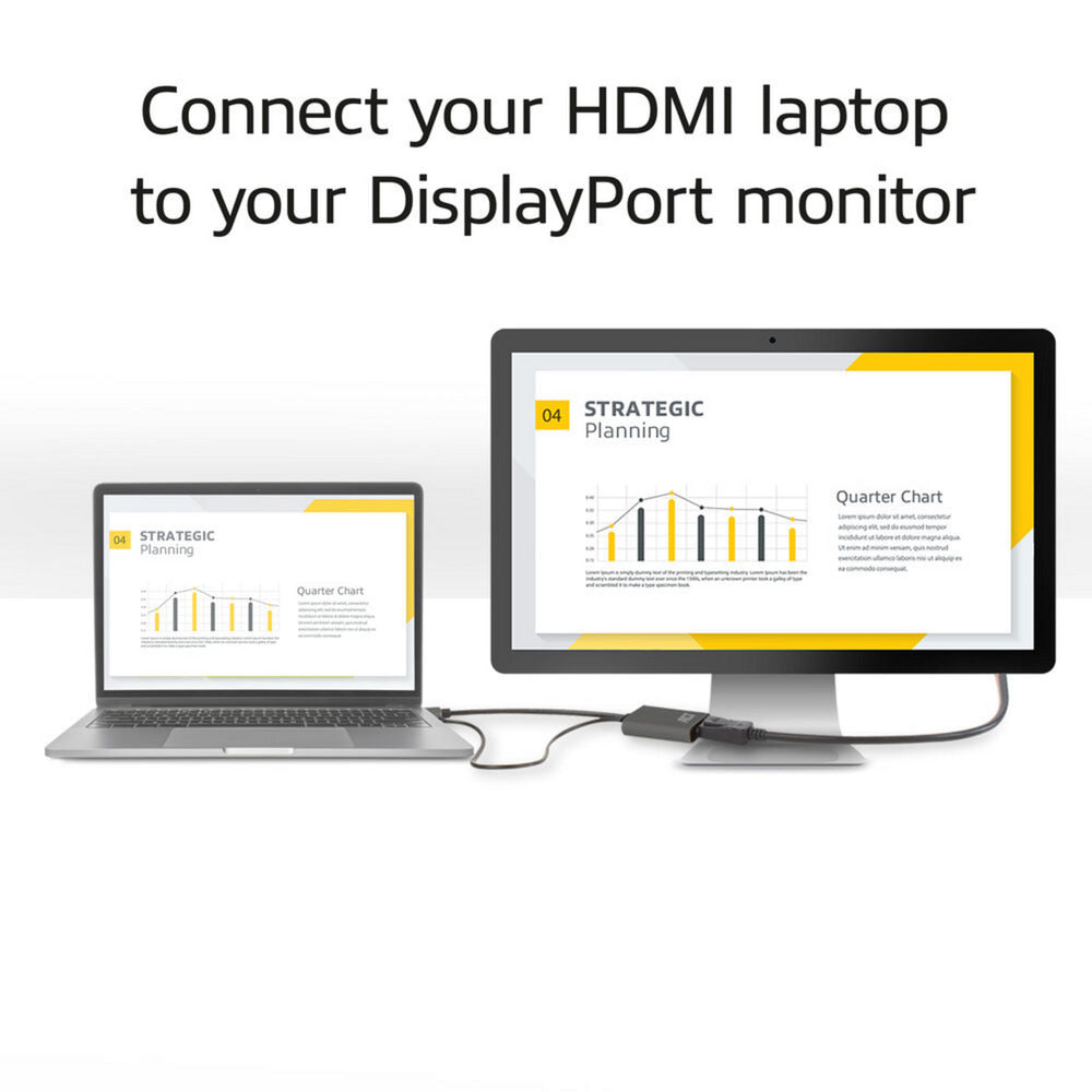 Akt-tilslutning hdmi til displayport-adapter, 4k@60hz (sort)