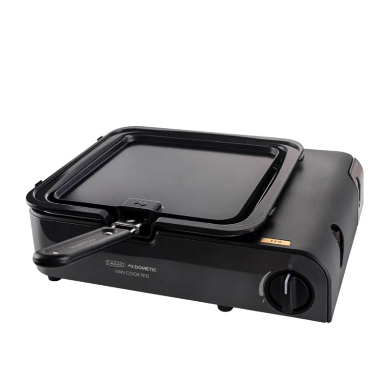 Cadac van cook grillplade med flad plade (sort, 22 x 22 cm)