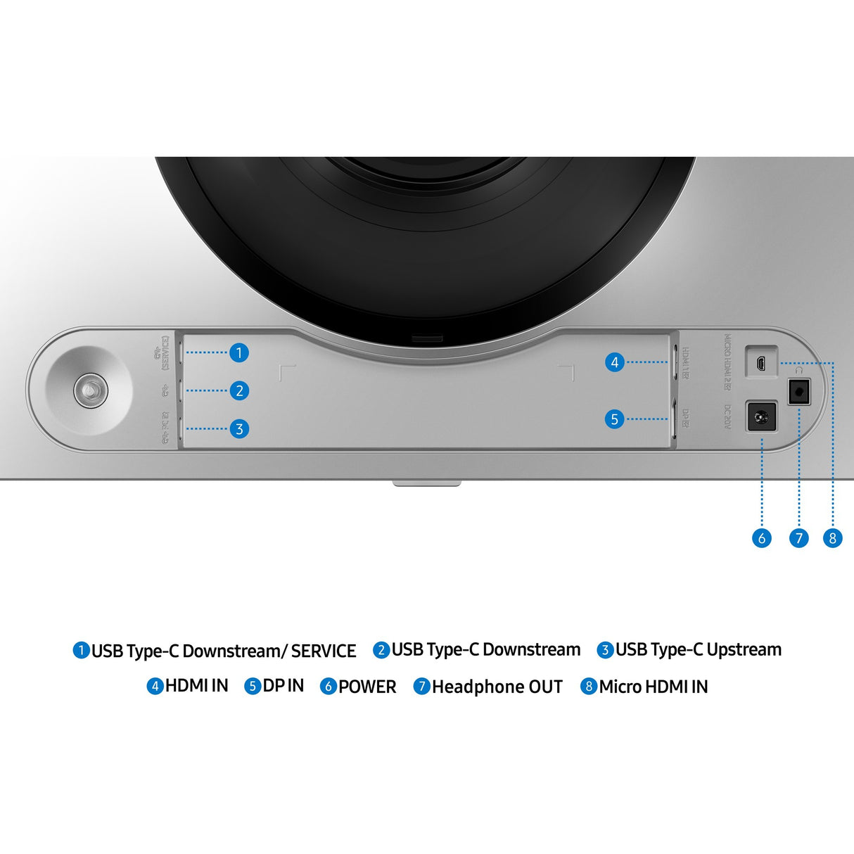 Samsung Odyssey OLED G9 G91SD 49 buet ultrabred gaming-skærm (sølv, HDMI, micro HDMI, skærmport, 3x USB-C, 144 Hz)