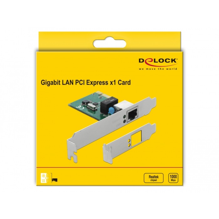Delock PCIe-kort 1x gigabit LAN-netværksadapter