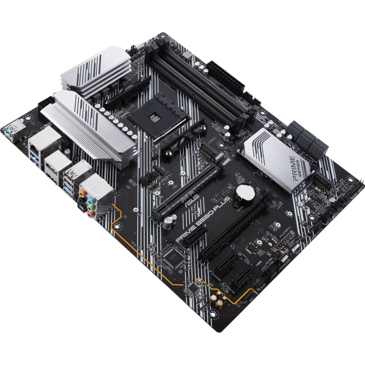 Asus Prime B550-Plus Socket AM4 bundkort (sort sølv, RAID, GB-LAN, lyd, ATX)