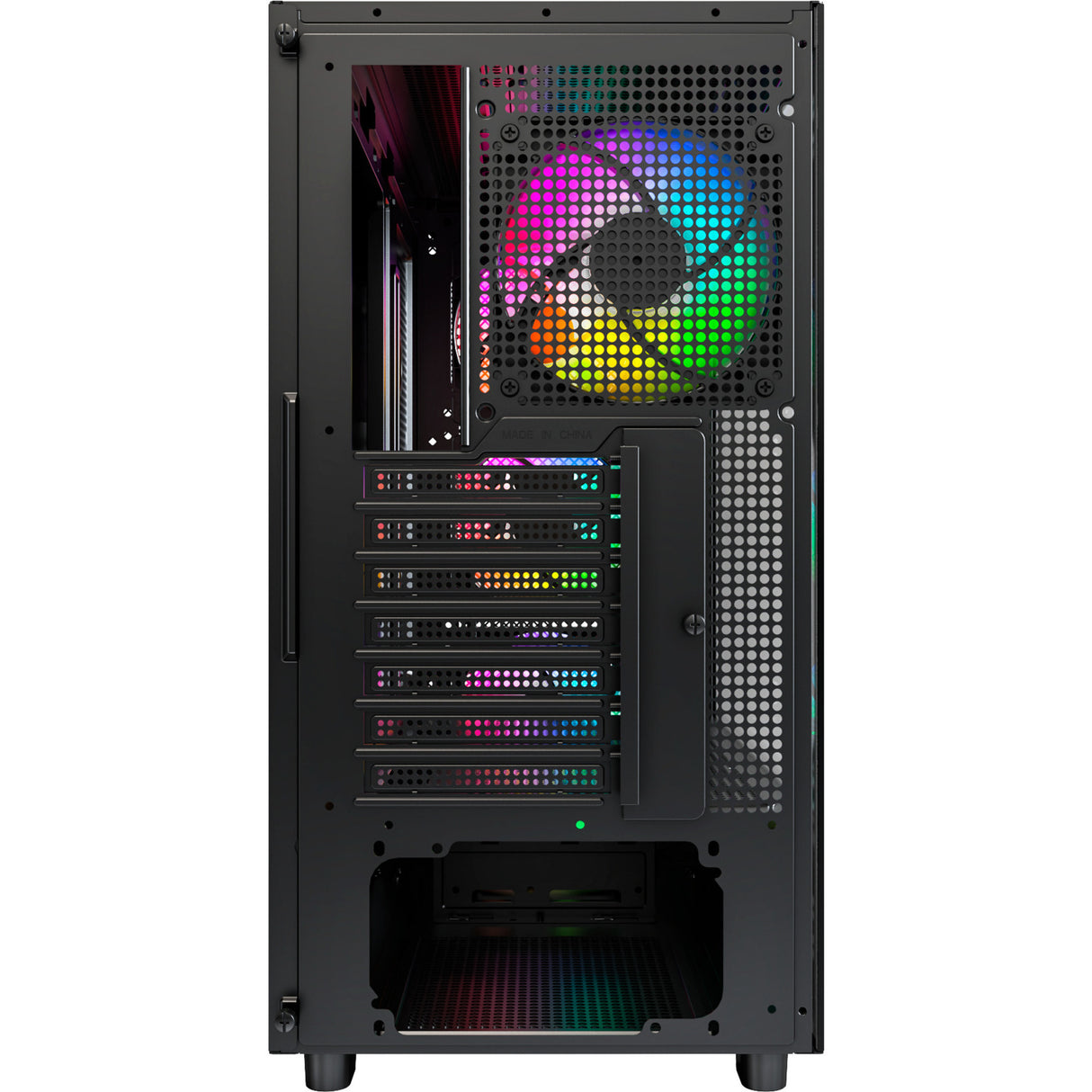 Montech xr wood midi tårnhus (sort | 1x USB-A | 1x USB-C | RGB | vindue)