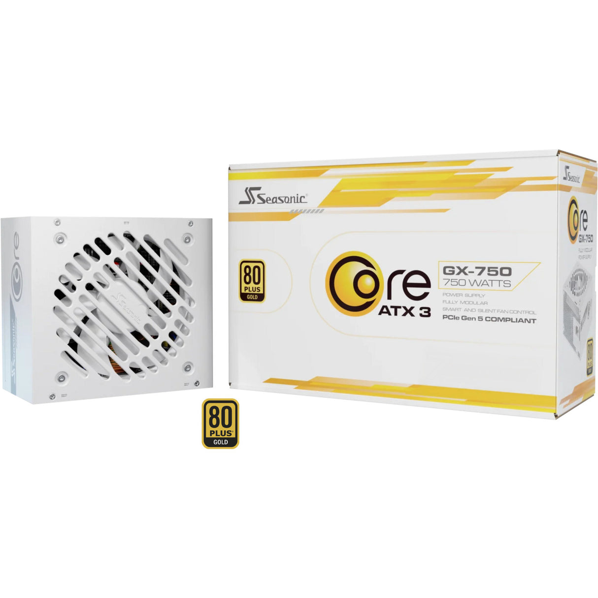 Seasonic core gx-750-v2-white modulær 750 watt strømforsyning (hvid, 1x 12v-2x6, 2x pcie)