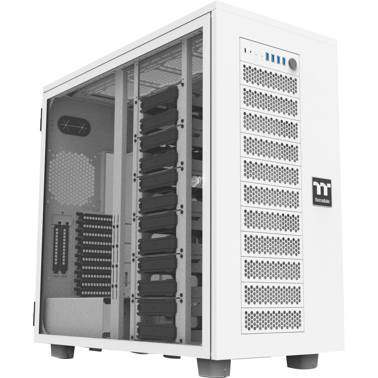Thermaltake ax700 tg snestort tårnhus (hvidt | 4x USB-A | 1x USB-C | hærdet glas)