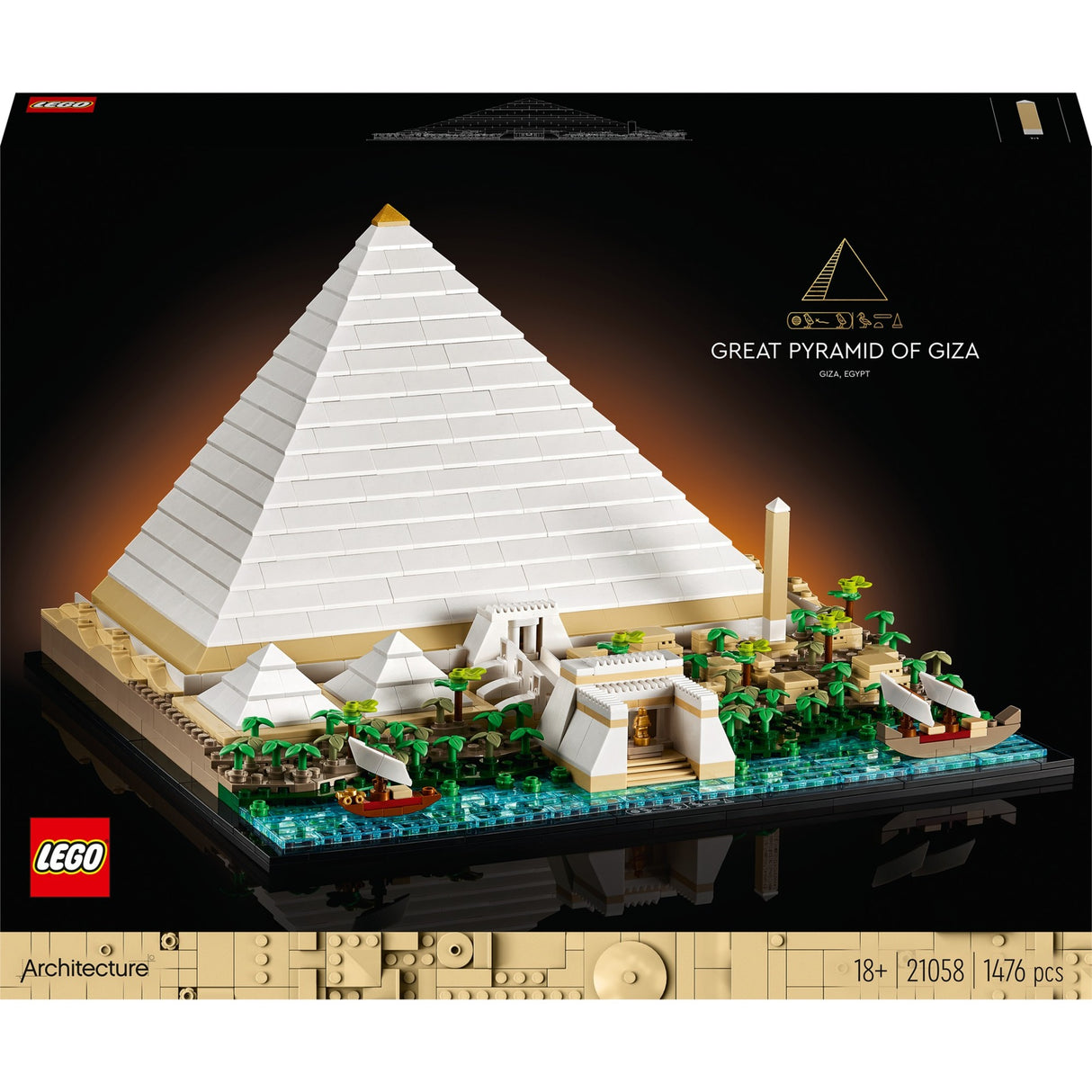 Lego arkitektur - stor pyramide af giza byggelegetøj (21058)