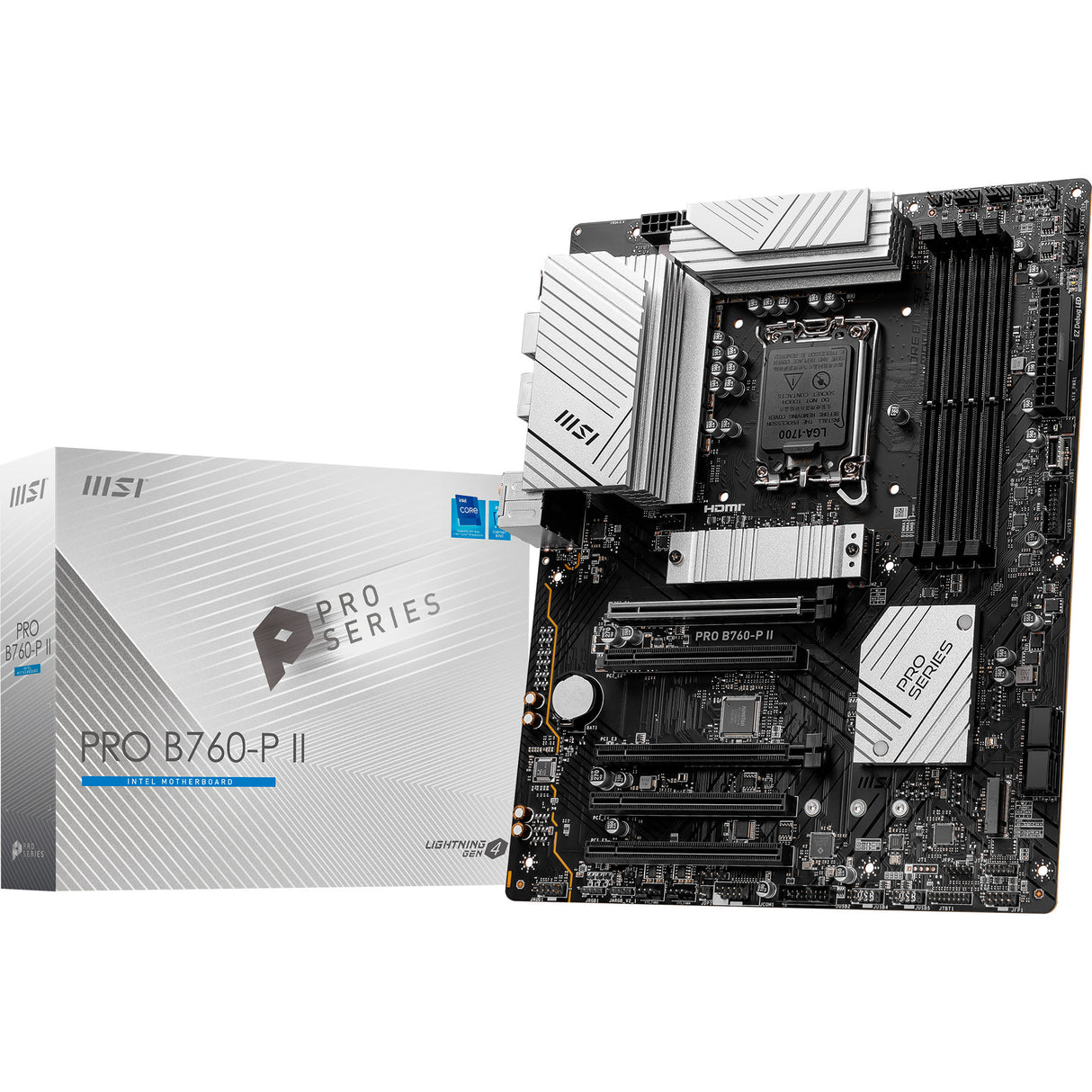 MSI Pro B760-P II Socket 1700 bundkort (sort, RAID, 2,5 GB-LAN, lyd, ATX)