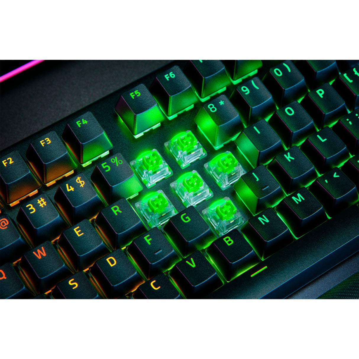Razer blackwidow v4 pro, gaming tastatur (sort, us layout, grøn, rgb lysdioder, doubleshot abs)