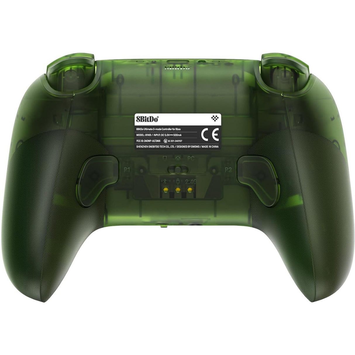 8bitdo ultimative 3-mode controller til xbox (grøn gennemsigtig, xbox series x|s, xbox one, pc, bluetooth usb-c 2,4 ghz)