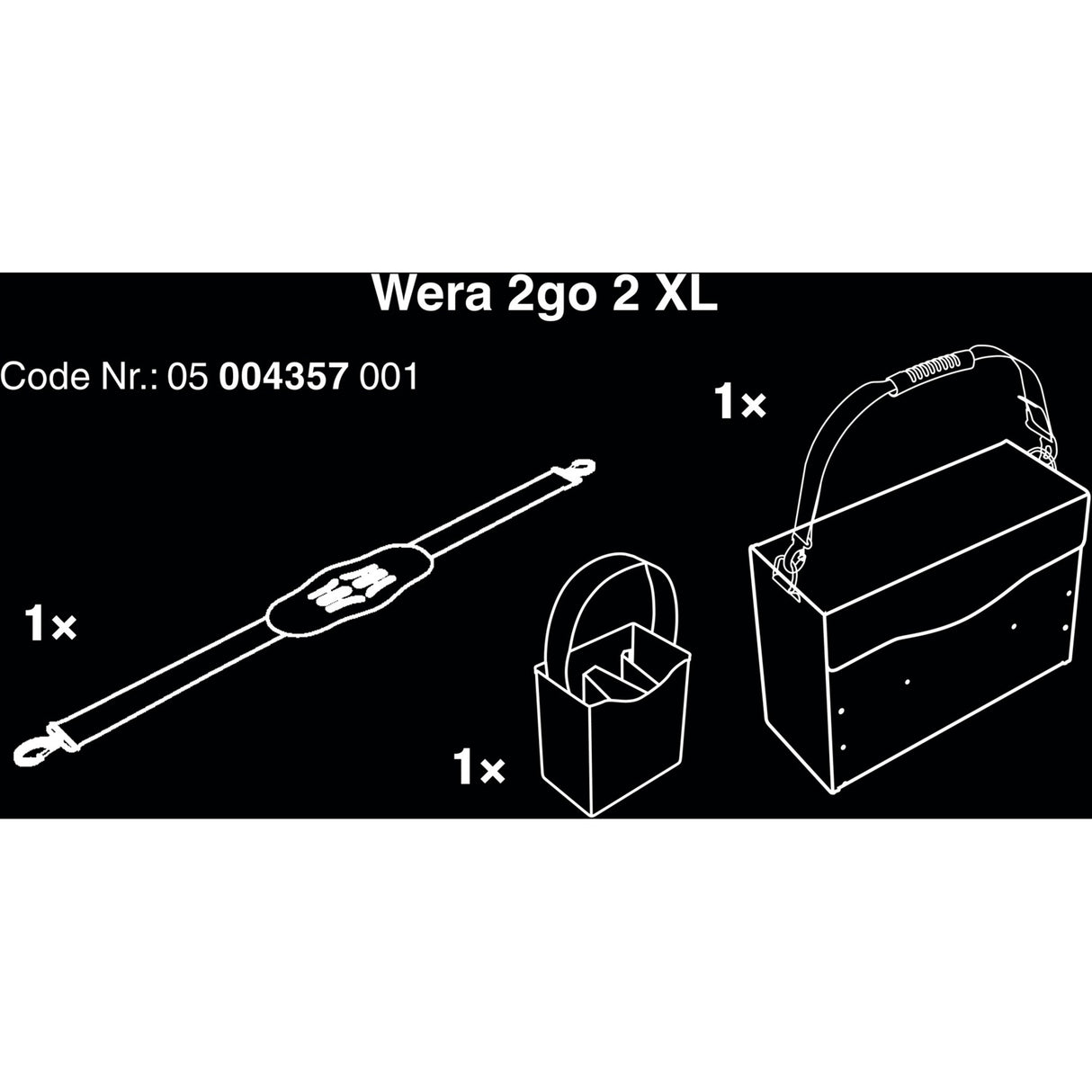 Wera 2go 2 xl værktøjskasse værktøjskasse (sort)