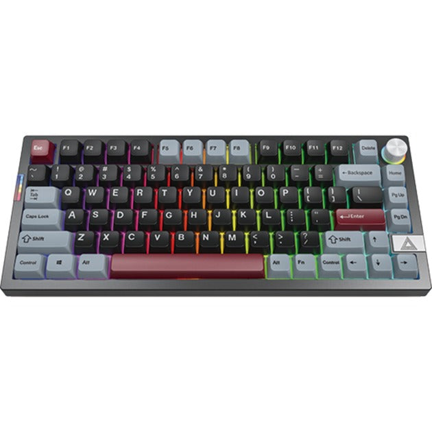 Montech mkey pro darkness rgb mekanisk tastatur (sort, us-layout (qwerty), gateron g pro gul, 75%, hot-swappable, rgb, double-shot pbt, usb-c | 2,4 ghz | bluetooth 5.2)