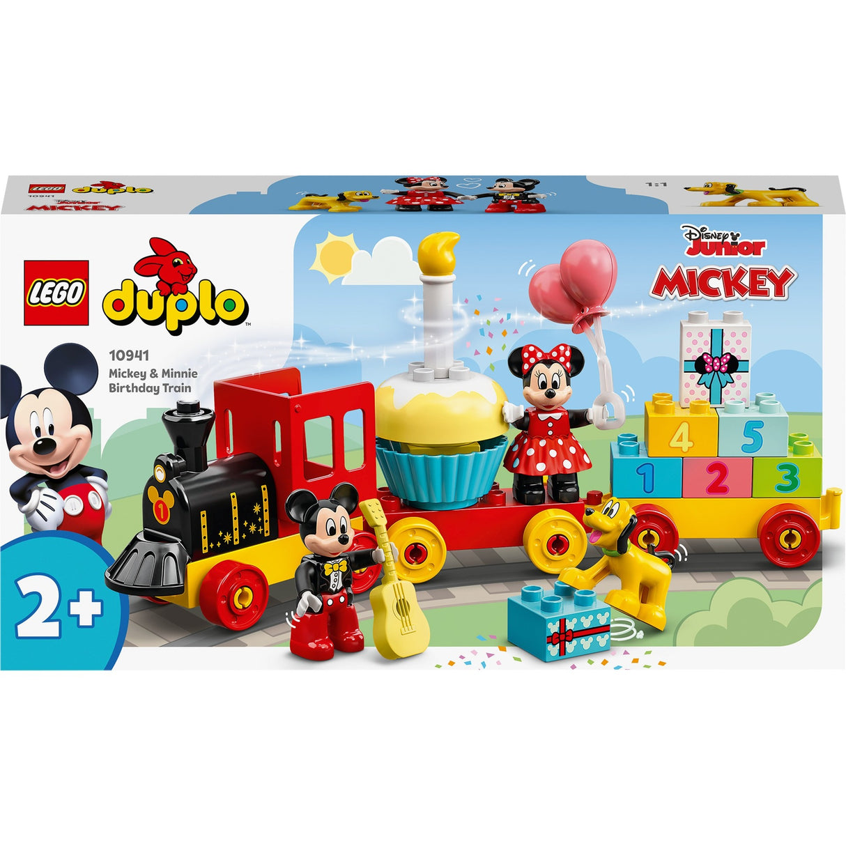 Lego duplo disney mickey minnie fødselsdagstog, bygbart legetøj til småbørn 10941