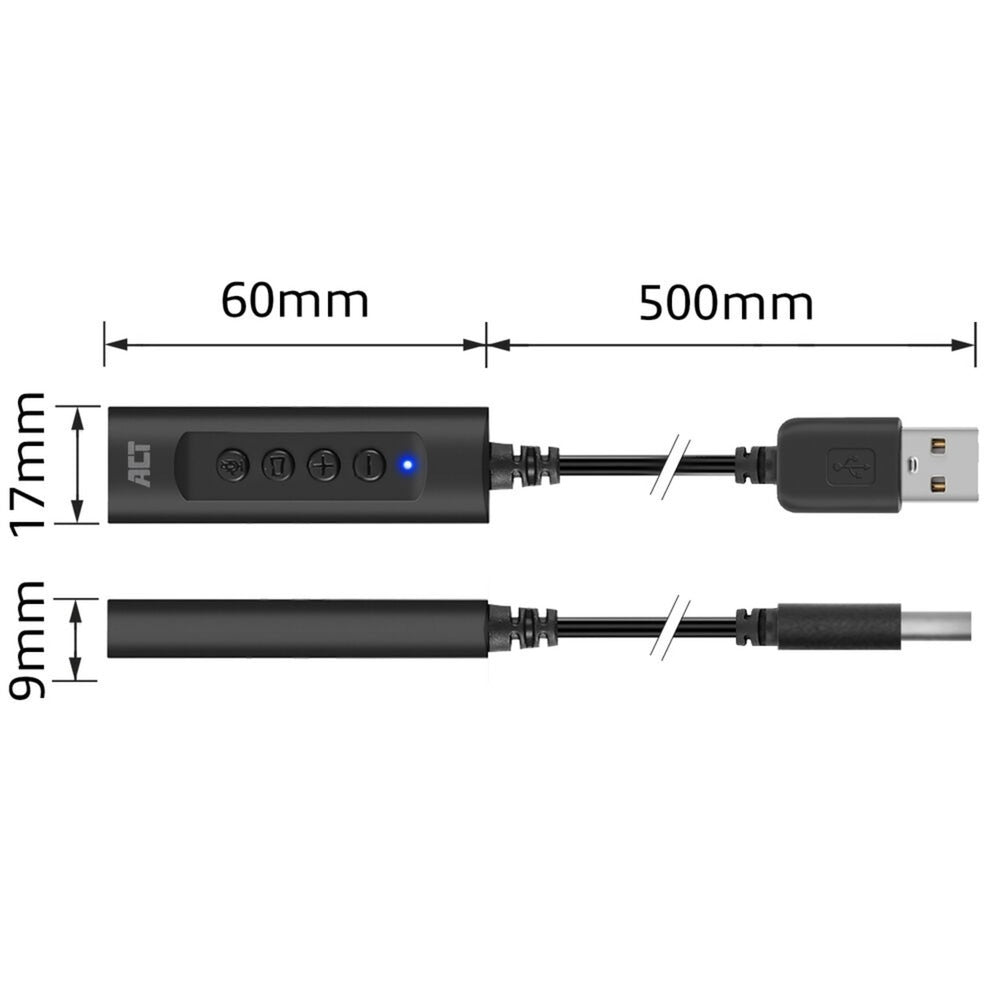 Akt-tilslutning USB-A eksternt lydkort (sort)