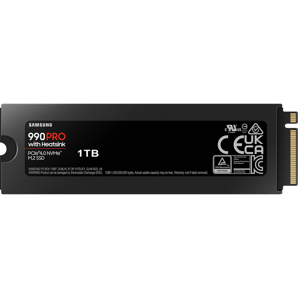 Samsung 990 pro heatsink 1 TB SSD (PCIe 4.0 x4, NVMe 2, M.2 2280, RGB LED'er)