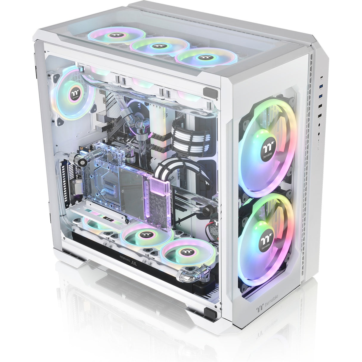 Thermaltake view 51 tg sne argb edition midi tårnhus (hvid | 4x USB-A | 1x USB-C | RGB | vindue)