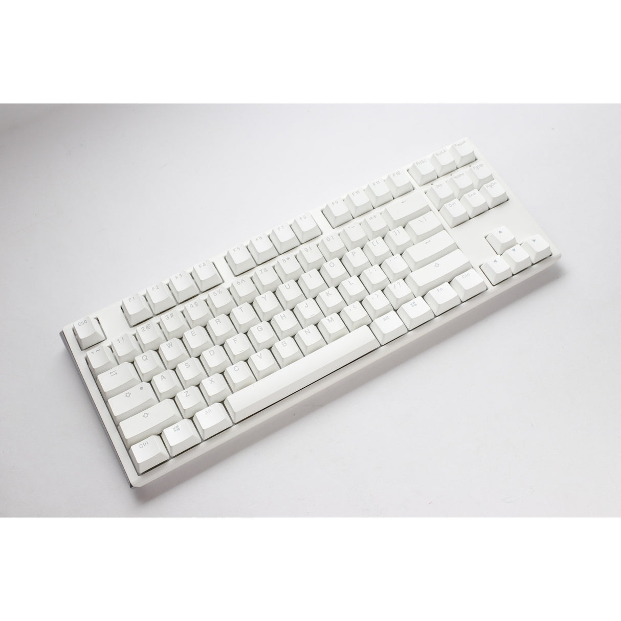 Ducky one 3 klassisk ren hvid tkl rgb mekanisk tastatur (hvid, us-layout (qwerty), cherry mx silent red, 80% (tkl), rgb lysdioder, double-shot pbt, hot-swappable, quack mekanik)