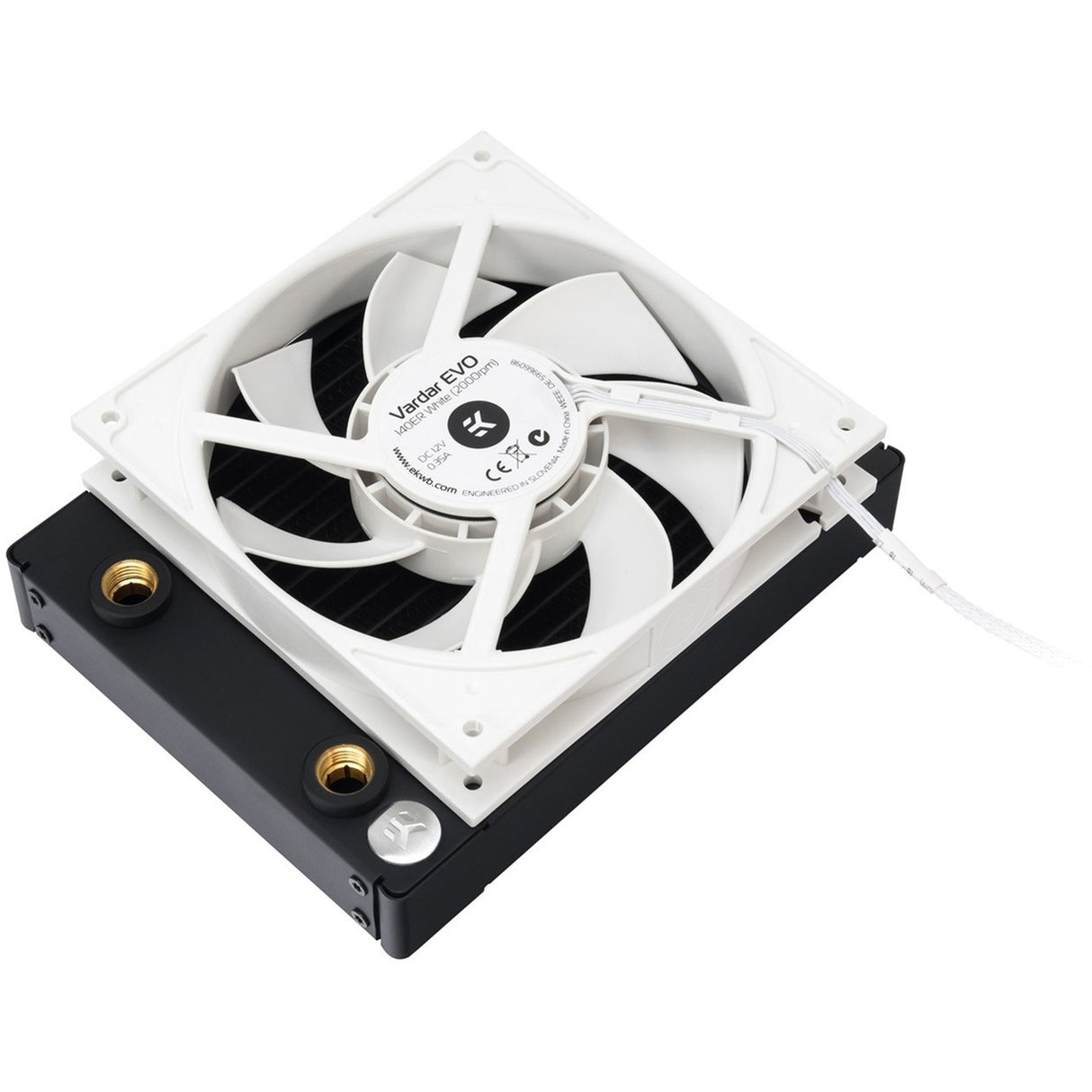 Ekwb ek-vardar evo 140er hvid bb (500-2000) kuffertventilator (140 x 140 x 25 mm, pwm)
