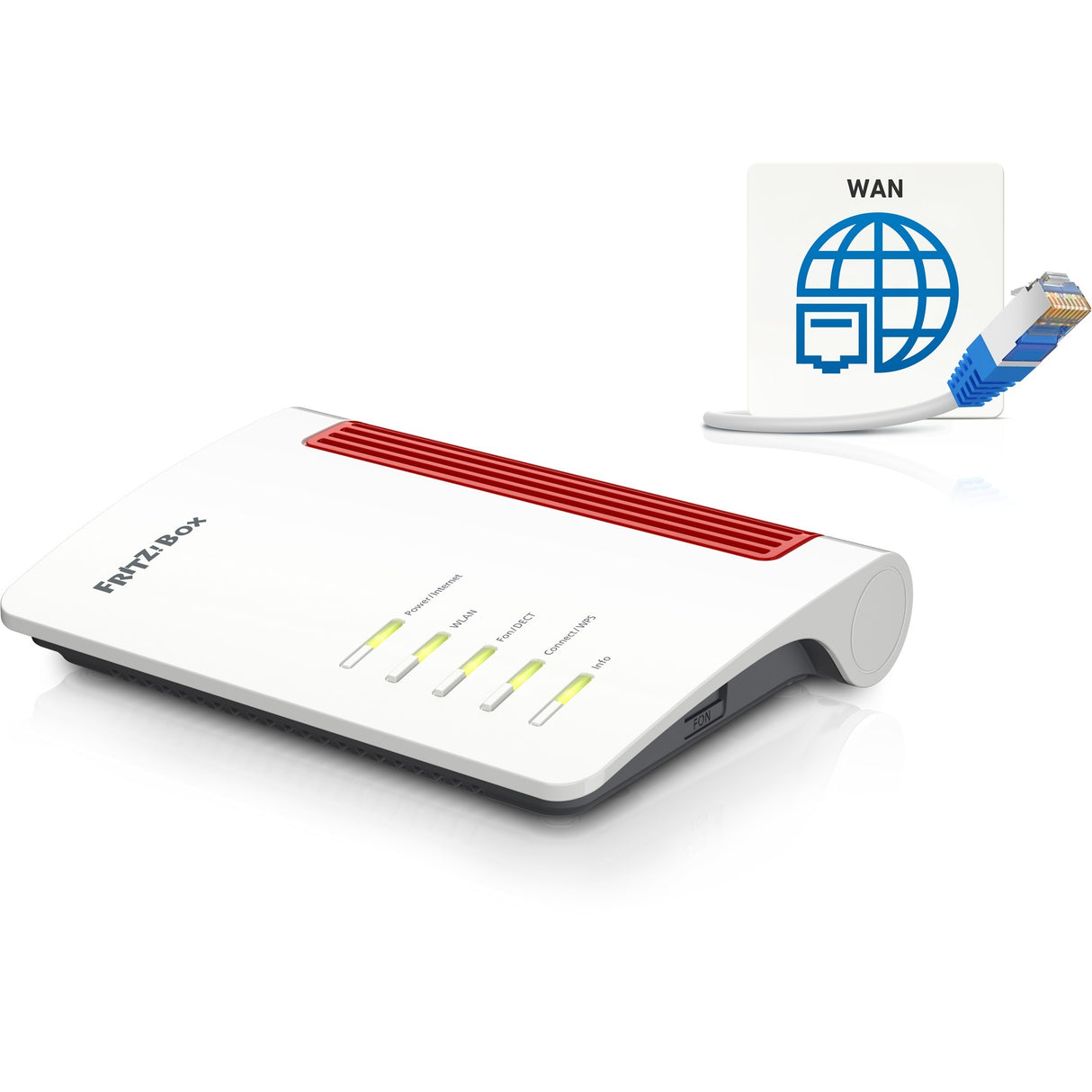 Fritz! box 4050 edition international router (hvid rød, mesh wi-fi)