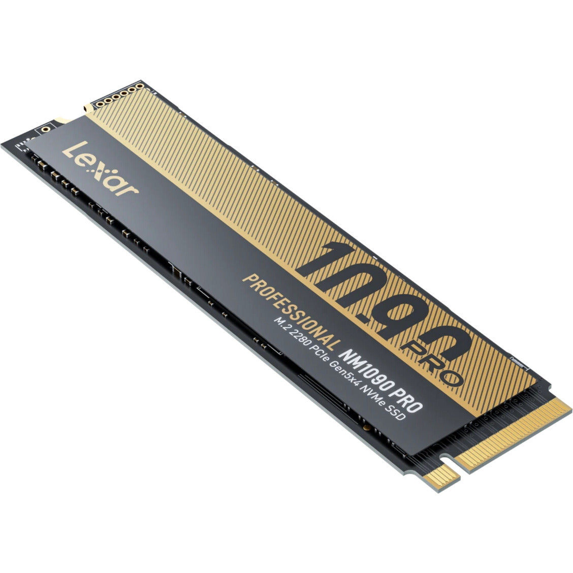 Lexar nm1090 pro 2 TB SSD (sort guld, m.2 2280, pcie gen 5x4)