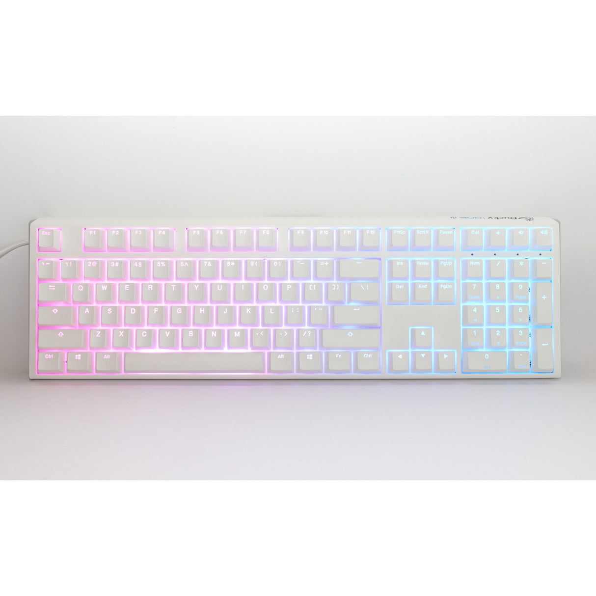 Ducky one 3 klassisk ren hvid rgb mekanisk tastatur (hvid, us-layout (qwerty), cherry mx speed silver, 100%, rgb led, double-shot pbt, hot-swappable, quack mekanik)