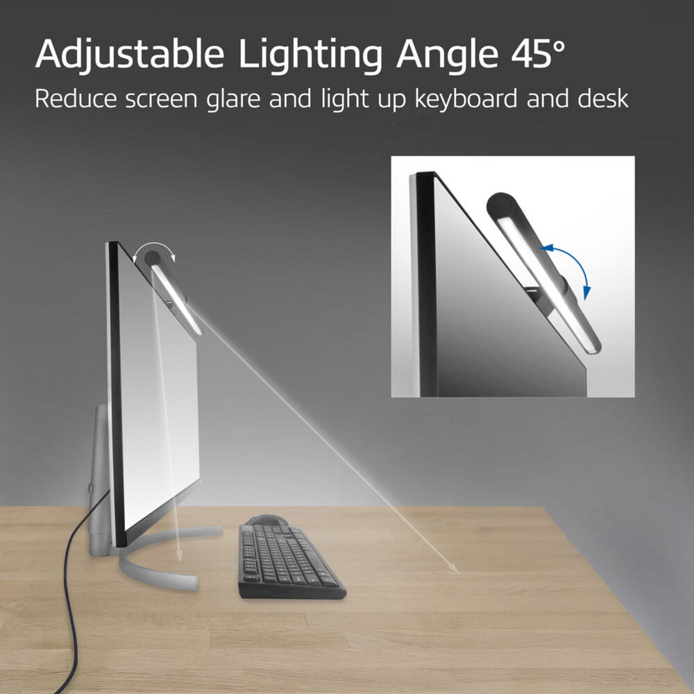 Akt-tilslutning dæmpbar skærm LED-lysbjælke LED-bjælke (sort, USB-drevet, 3000k-6500k)