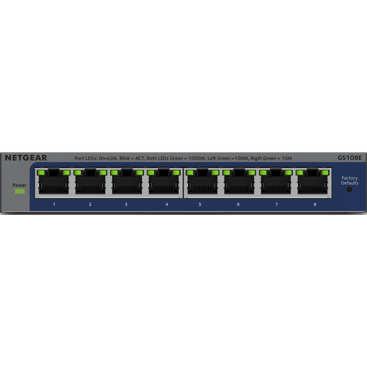Netgear 8-ports gigabit plus-switch (gs108e-400eus) (grå, ikke-administreret)