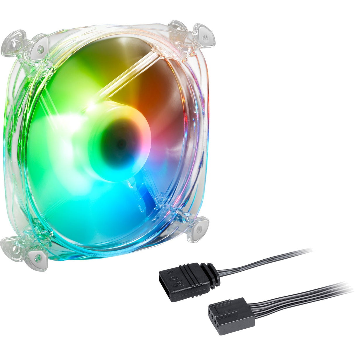Sharkoon shark disc pwm rgb case ventilator (gennemsigtig, 120 x 120 x 25 mm)