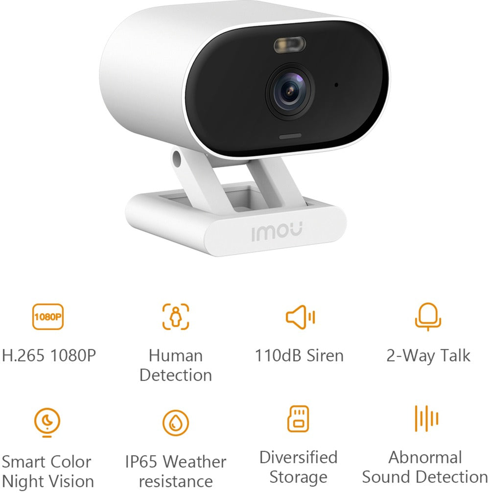 Imou versa sikkerhedskamera (smart farve nattesyn | ip65 vejrbestandig | 110db sirene)