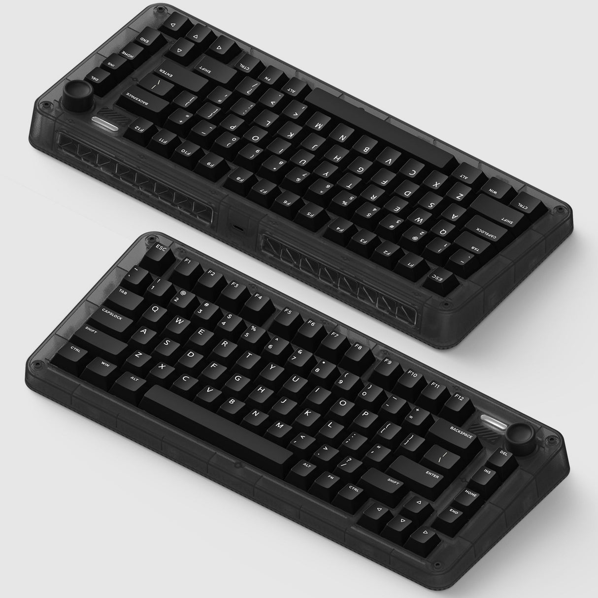 Iqunix zx75 dark side trådløst mekanisk tastatur (sort, us layout (qwerty), gateron rød, 75%, rgb lysdioder, hot-swappable, double-shot pbt, 2,4ghz | bluetooth 5.1 | usb-c)