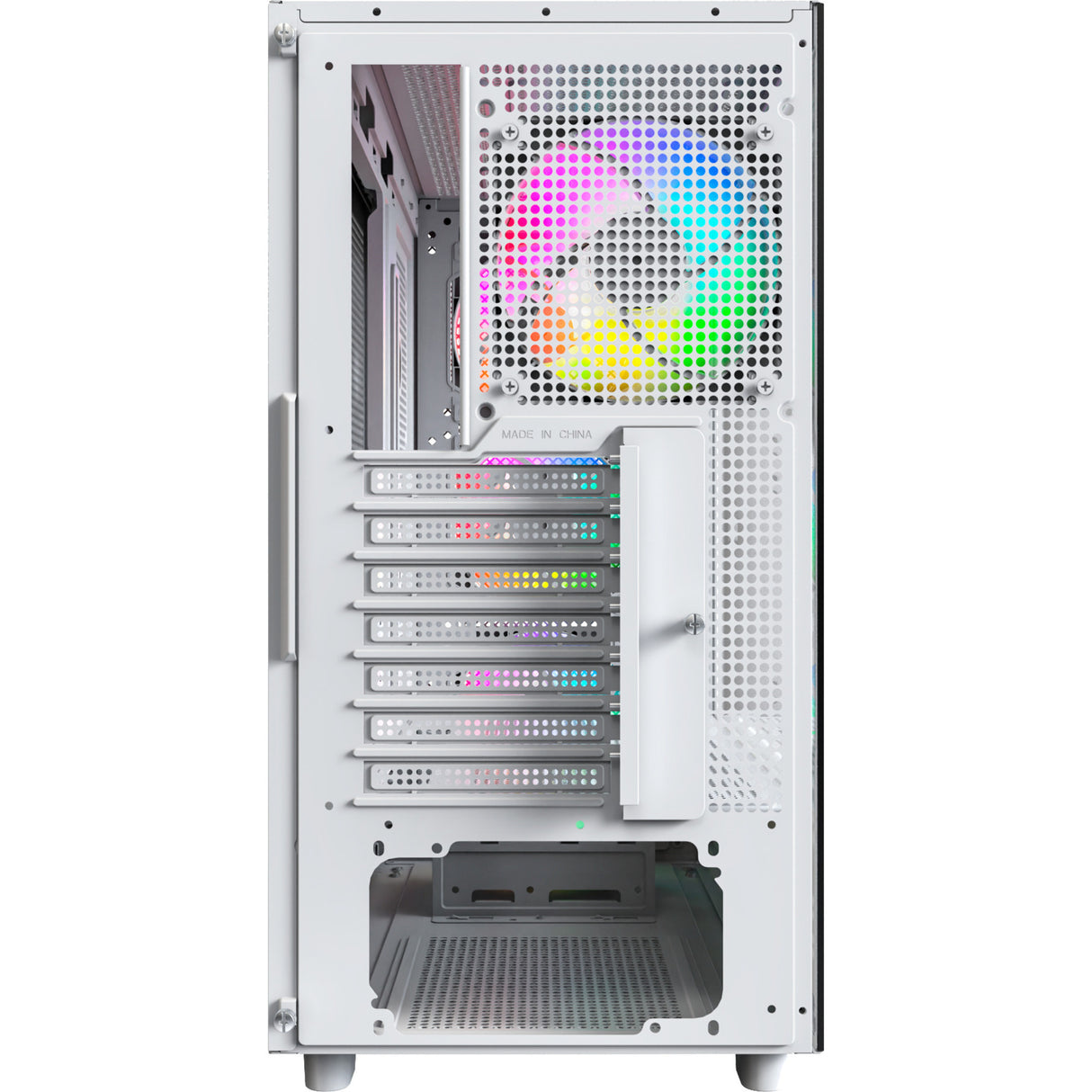Montech xr wood midi tårnhus (hvid | 1x USB-A | 1x USB-C | RGB | vindue)