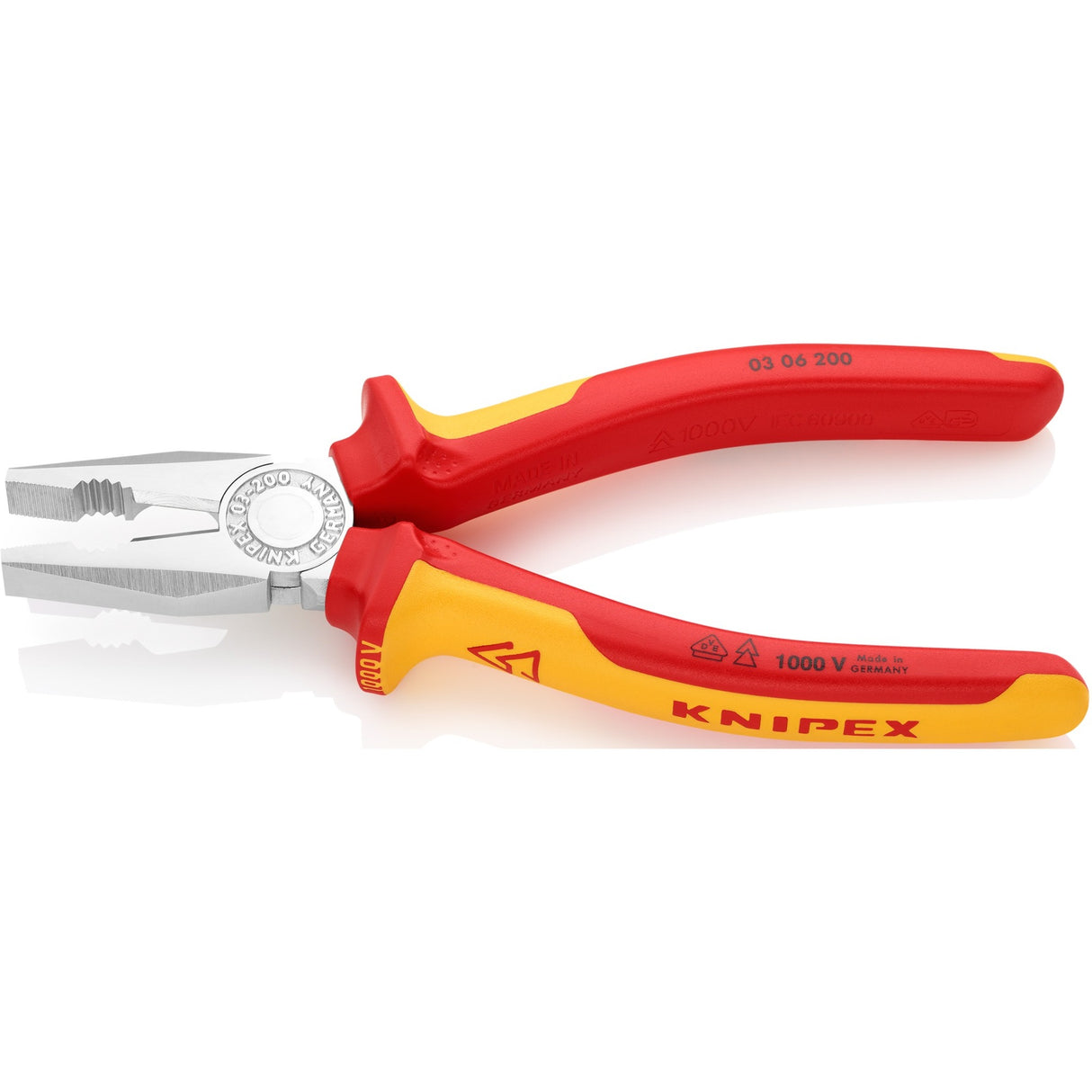Knipex kombitang 03 06 200 vde kombitang (rød gul, 200mm)