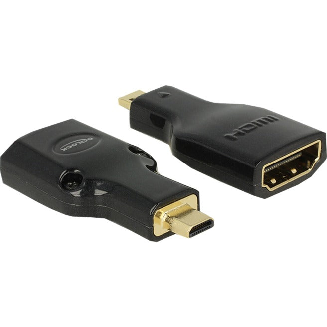 Delock micro-HDMI-D han-til HDMI-A hun-adapter (sort)