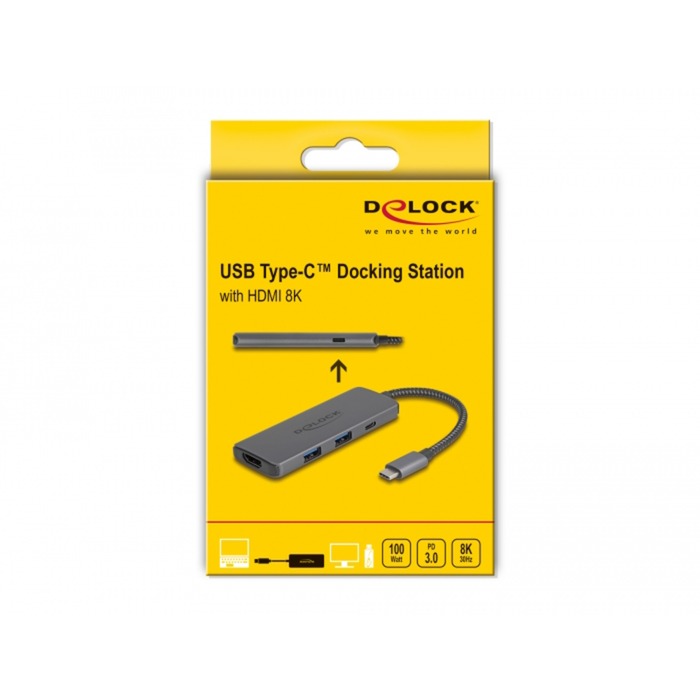 Delock USB Type-C dockingstation 8k (mørkegrå, HDMI, USB, PD 3.0 100 W)