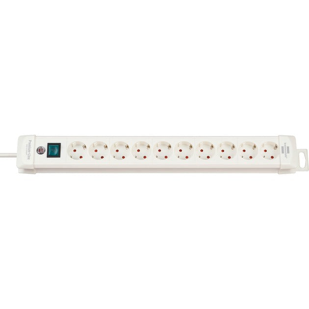 Brennerstuhl premium-line forlængerstik 10-vejs strømskinne (hvid, 1952200100)