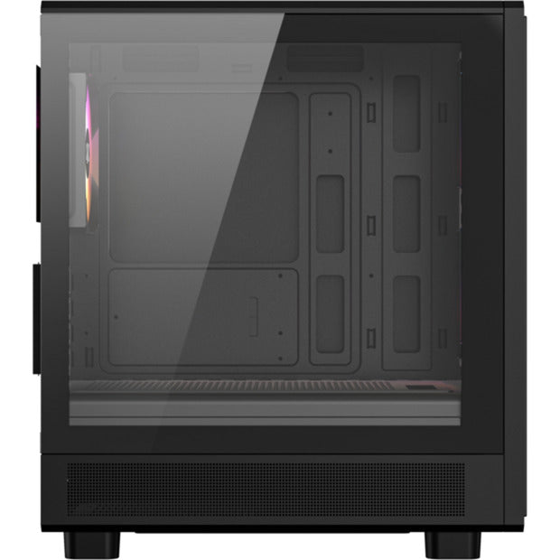 Xyz pc gear atom midi tårnhus (sort | 2x USB-A | 1x USB-C | hærdet glas)