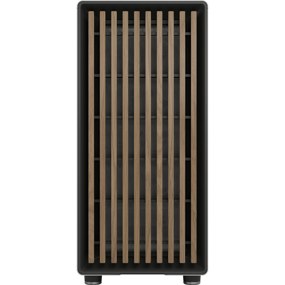 Fractal design nord midi tårnhus (hvid træfarve | 2x USB-A | 1x USB-C | hærdet glas)