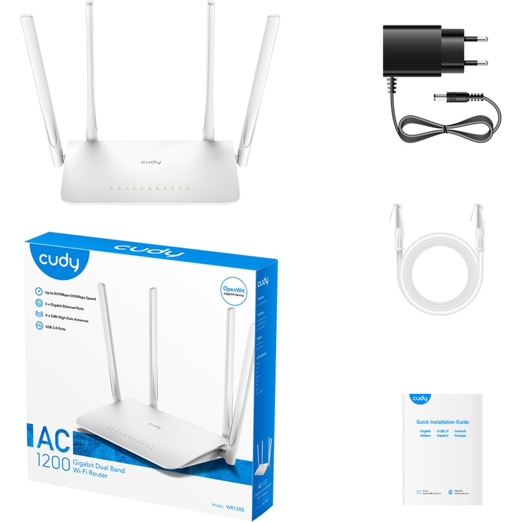 Cudy ac1200 gigabit wi-fi mesh router (hvid, mesh)