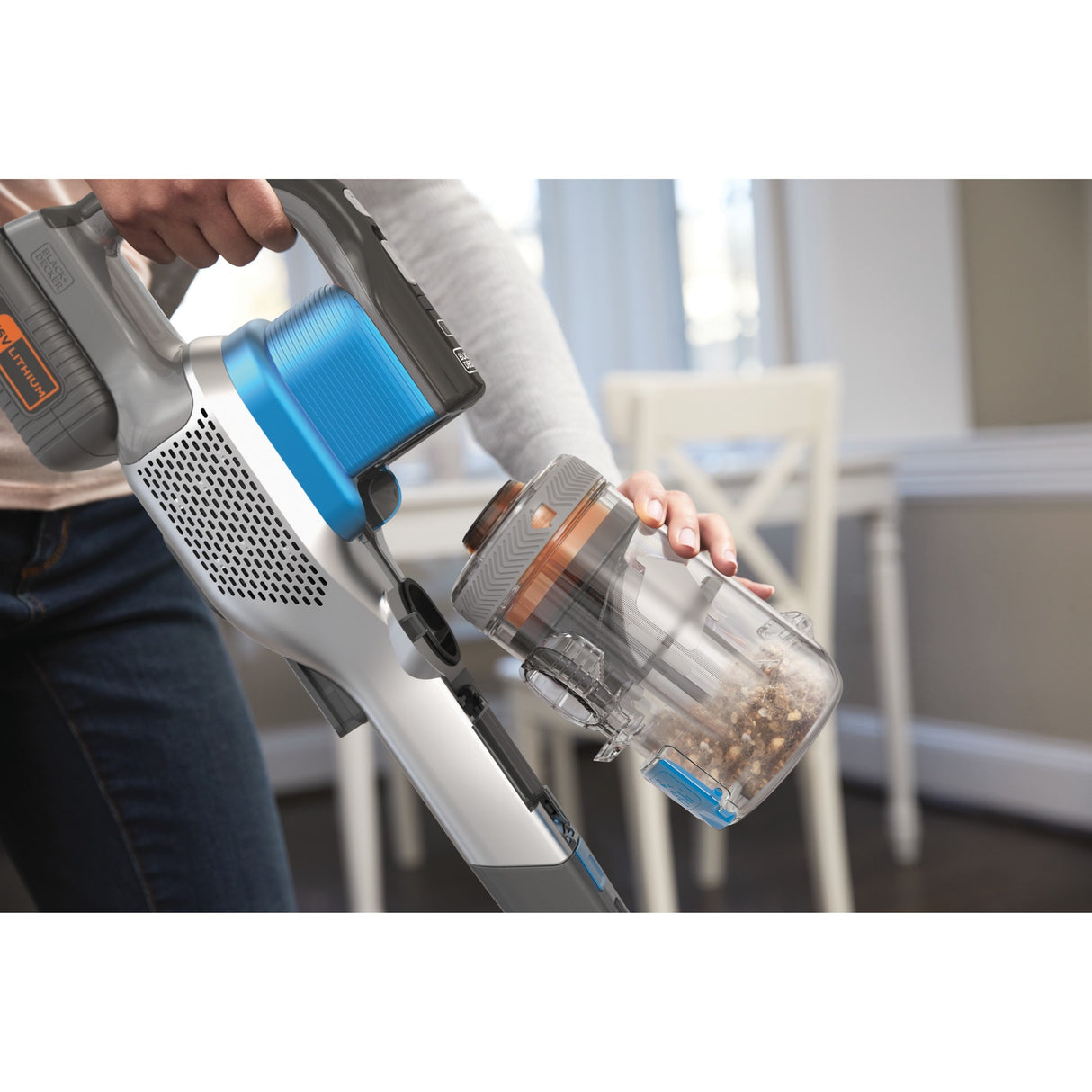 Black+decker 36v 4-i-1 stavstøvsuger (lyseblå grå)