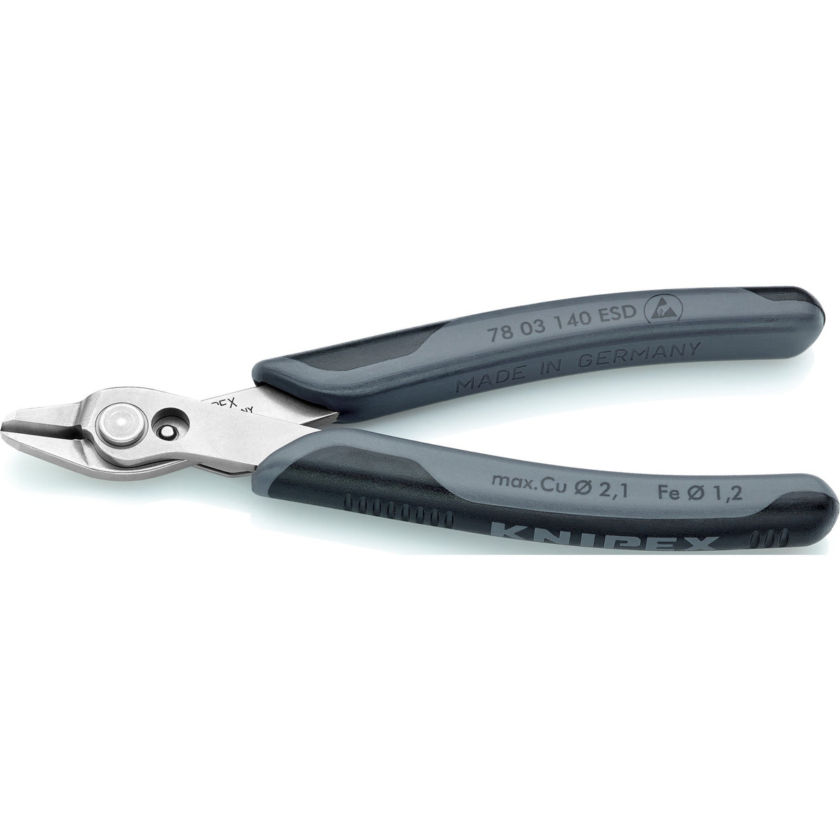 Knipex elektronisk super Knips XL ESD 78 03 140 ESD elektroniktang (grå)