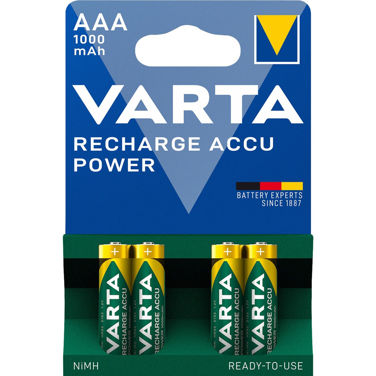 Varta HR03 NiMH AAA genopladeligt batteri (4 stk.)