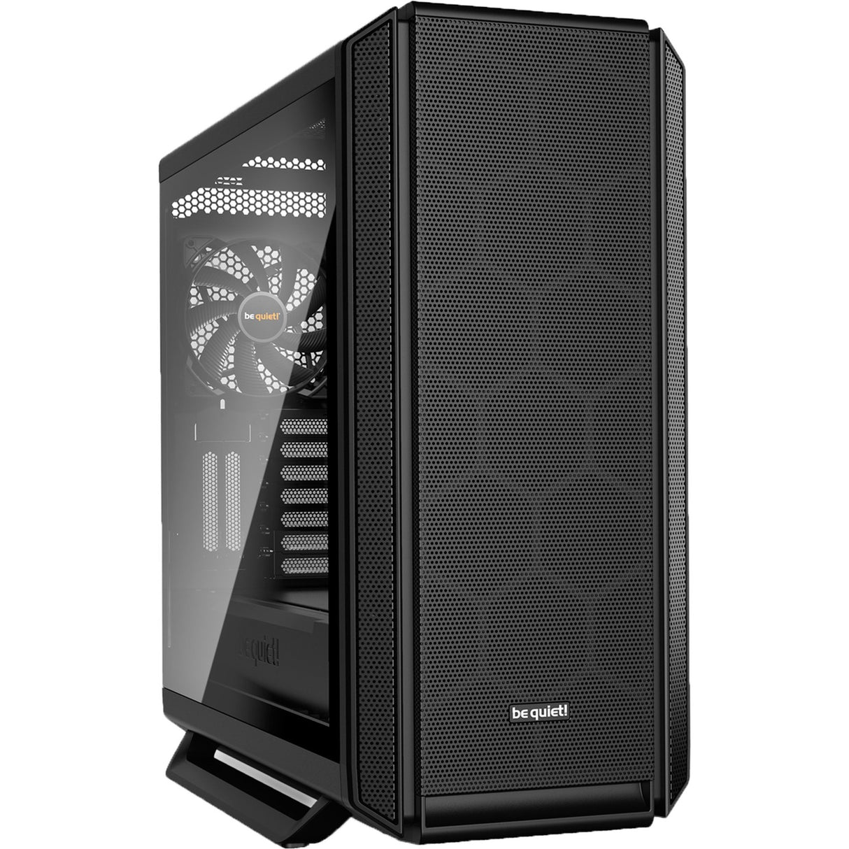 Vær stille! silent base 802 vindue midi tårnhus (sort | 2x USB-A | 1x USB-C | vindue)